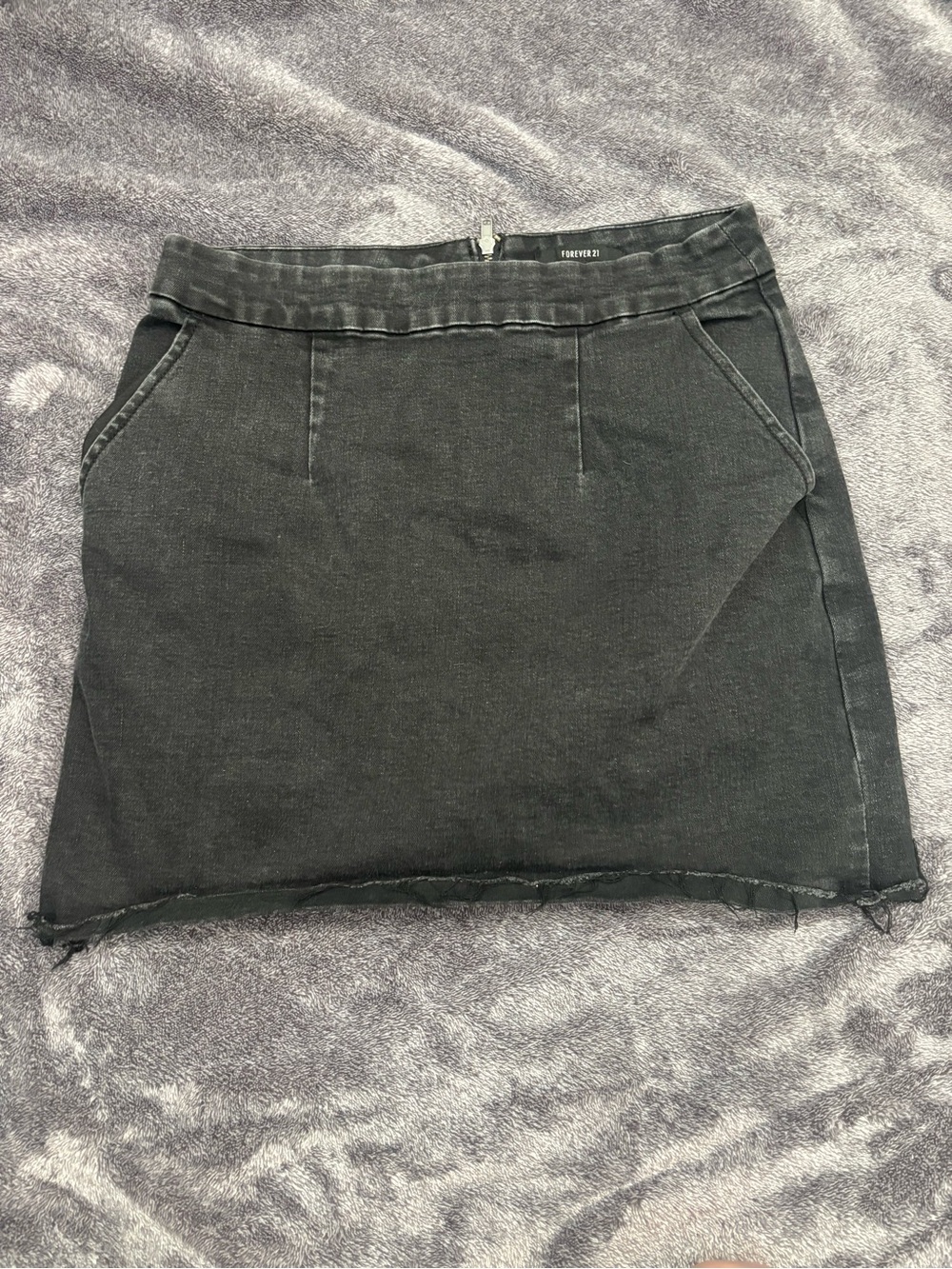 Forever 21 Charcoal Black Mini Skirt with Raw Hem